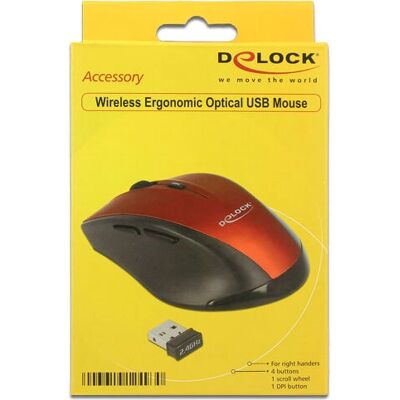 Souris optique sans fil DeLOCK 12493 - Droite, 1600 DPI - Publicité Souris optique sans fil DeLOCK 12493 - Droite, 1600 DPI - Publicité