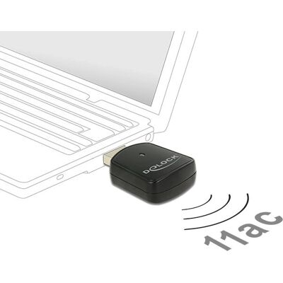 Placă de Rețea Wireless Delock 12502 - 867 Mbps - Negru Placă de Rețea Wireless Delock 12502 - 867 Mbps - Negru