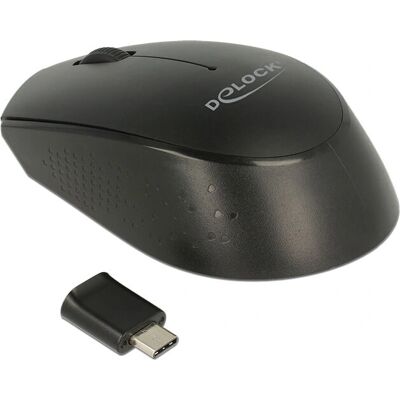 Draadloze Optische Muis DeLOCK 12526 - Ambidextrous - 1000 DPI - USB-C Ontvanger Draadloze Optische Muis DeLOCK 12526 - Ambidextrous - 1000 DPI - USB-C Ontvanger