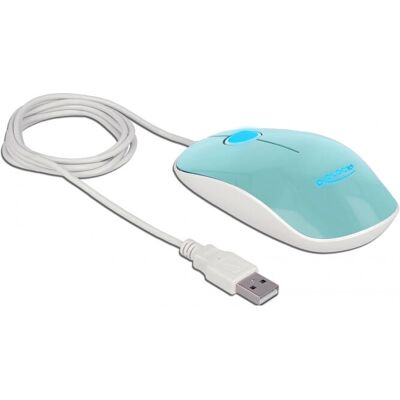 Delock 12538 Turquoise Ambidextrous USB Mouse - Office Accessories Delock 12538 Turquoise Ambidextrous USB Mouse - Office Accessories