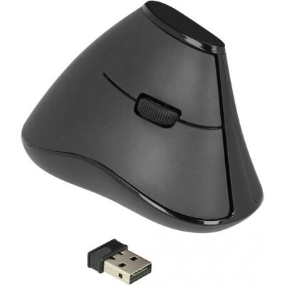 Mouse Ergonomico DeLOCK - Wireless 2.4 GHz - 1000 DPI - Destrimani - Nero - Ufficio Mouse Ergonomico DeLOCK - Wireless 2.4 GHz - 1000 DPI - Destrimani - Nero - Ufficio