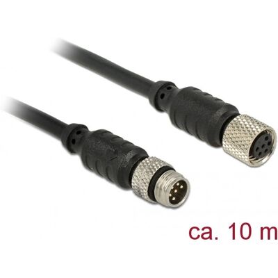 Cable de extensión para sensor/actuador M8 0,1 m Negro de DeLOCK Cable de extensión para sensor/actuador M8 0,1 m Negro de DeLOCK