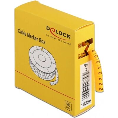 DeLock Kabelkennzeichnung - 500 Stück, Gelb, Modell 18356 - Kabelmarkörer DeLock Kabelkennzeichnung - 500 Stück, Gelb, Modell 18356 - Kabelmarkörer