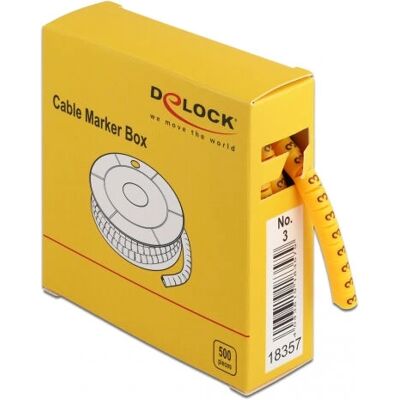 DeLock Kabelkennzeichnung Nr.3, gelb, 500 Stück DeLock Kabelkennzeichnung Nr.3, gelb, 500 Stück