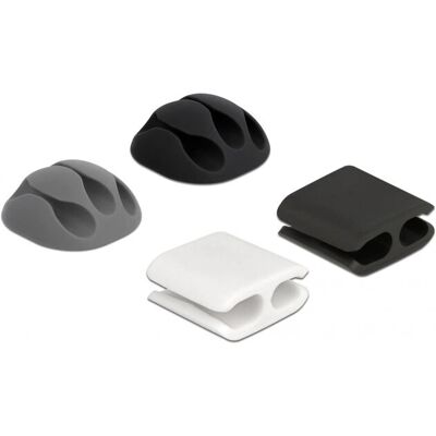 Delock Kabelhalter und Kabelclip-Set - Schwarz, Grau, Weiß Delock Kabelhalter und Kabelclip-Set - Schwarz, Grau, Weiß