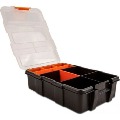 DeLOCK 18419 Aufbewahrungsbox - Verstellbare Fächer - Kunststoff - Schwarz, Orange - Lagerung DeLOCK 18419 Aufbewahrungsbox - Verstellbare Fächer - Kunststoff - Schwarz, Orange - Lagerung