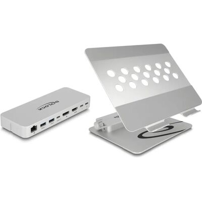 DeLOCK Laptop & Tablet Stand with Docking - Silver DeLOCK Laptop & Tablet Stand with Docking - Silver