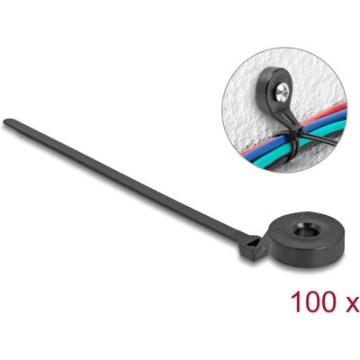 DeLOCK 18915 Nylon Kabelbinder - Schraubbefestigung - 180mm - Schwarz DeLOCK 18915 Nylon Kabelbinder - Schraubbefestigung - 180mm - Schwarz