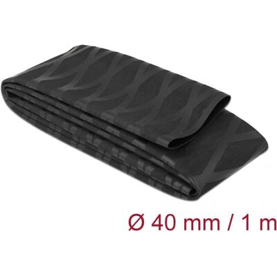 Delock Hiteschrumpfschlauch - X-Muster, 40mm, Schwarz Delock Hiteschrumpfschlauch - X-Muster, 40mm, Schwarz