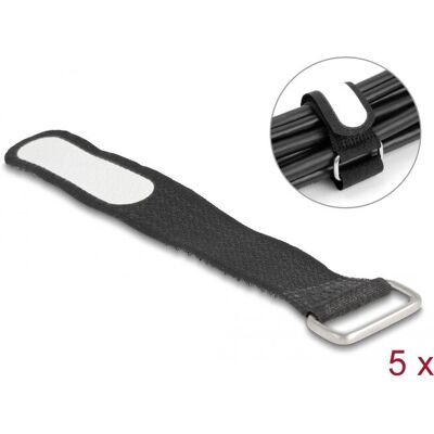 DeLock Kabelbinder, Klettkabelbinder Schwarz 127 mm x 20 mm 5 Stück DeLock Kabelbinder, Klettkabelbinder Schwarz 127 mm x 20 mm 5 Stück
