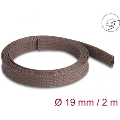 DeLock Kabelschutz + Kabelführung, Geflechtschlauch nagerfest, 2 m x 19 mm Braun DeLock Kabelschutz + Kabelführung, Geflechtschlauch nagerfest, 2 m x 19 mm Braun