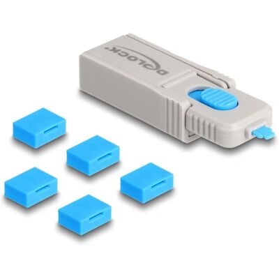 Ensemble de Bloqueurs de Ports USB-A DeLOCK 20923 - Bleu, Gris Ensemble de Bloqueurs de Ports USB-A DeLOCK 20923 - Bleu, Gris
