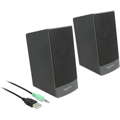 DeLOCK 27001 Schwarzer Kabel Stereo 2.0 Lautsprecher DeLOCK 27001 Schwarzer Kabel Stereo 2.0 Lautsprecher
