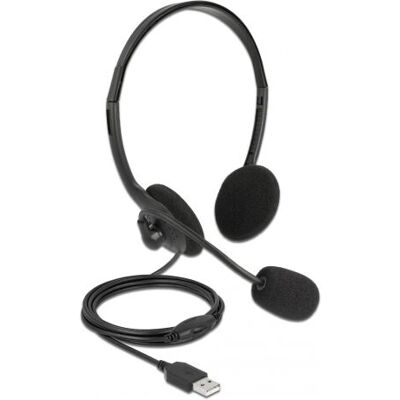Casque USB stéréo DeLock - Bureau/Call Center - Publicité Casque USB stéréo DeLock - Bureau/Call Center - Publicité