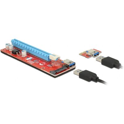 DeLOCK PCIe x1 to x16 Riser Card - 60cm USB Cable - Expansion Card DeLOCK PCIe x1 to x16 Riser Card - 60cm USB Cable - Expansion Card