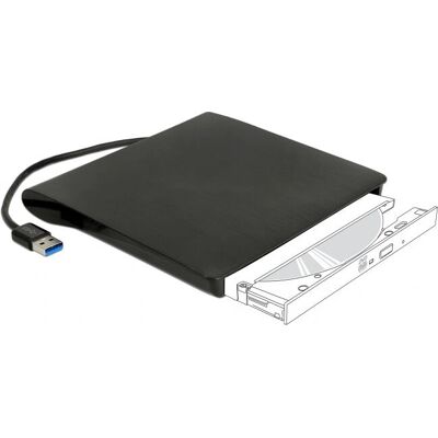 Delock Externe SATA Behuizing Zwart - 5,25" Ultra Slim SATA Delock Externe SATA Behuizing Zwart - 5,25" Ultra Slim SATA