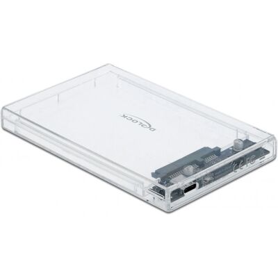 DeLOCK 42621 Speichergehäuse - Transparent - 2,5" - SATA 6Gb/s - USB-C DeLOCK 42621 Speichergehäuse - Transparent - 2,5" - SATA 6Gb/s - USB-C