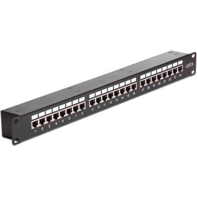 DeLOCK 43295 24-poorts Cat 6 Patch Panel - 19'' 1U Zwart DeLOCK 43295 24-poorts Cat 6 Patch Panel - 19'' 1U Zwart