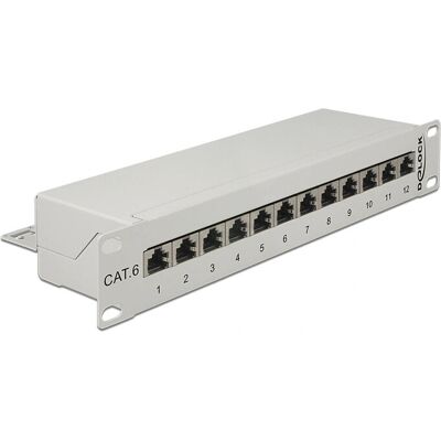 DeLOCK 43299 Pannello di connessione - 12 RJ45, 1U, Cat.6 DeLOCK 43299 Pannello di connessione - 12 RJ45, 1U, Cat.6