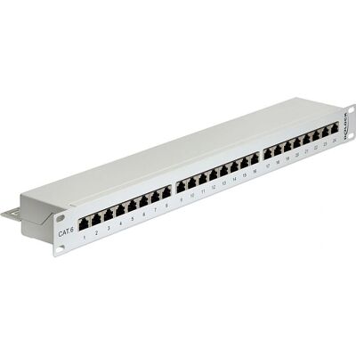 Patch Panel Cat6 Gris Clair DeLOCK 24 Ports 1U - Publicité Patch Panel Cat6 Gris Clair DeLOCK 24 Ports 1U - Publicité