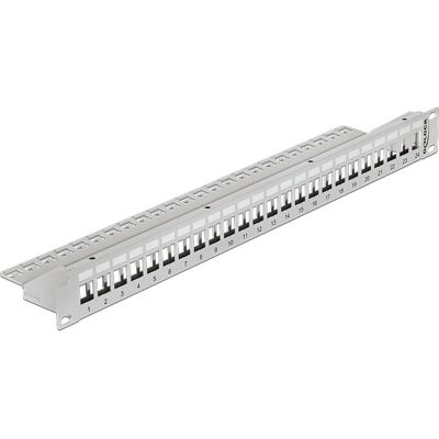 DeLOCK 43302 Panel de brassage gris 24 ports - 1U - Publicité DeLOCK 43302 Panel de brassage gris 24 ports - 1U - Publicité