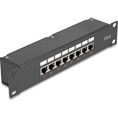 Panel de conexiones DeLOCK 43304 1U - Categoría 6, 8 puertos, Negro Panel de conexiones DeLOCK 43304 1U - Categoría 6, 8 puertos, Negro