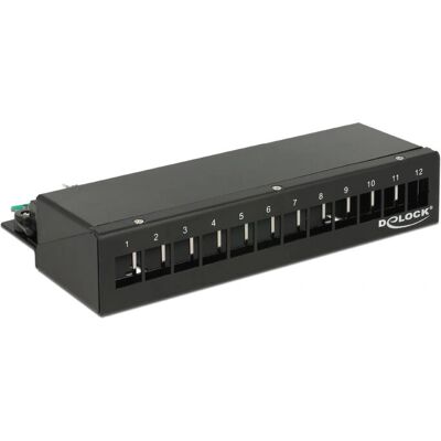 DeLOCK 43339 Kompakt Patchpanel - 12 Ports - Schwarz DeLOCK 43339 Kompakt Patchpanel - 12 Ports - Schwarz