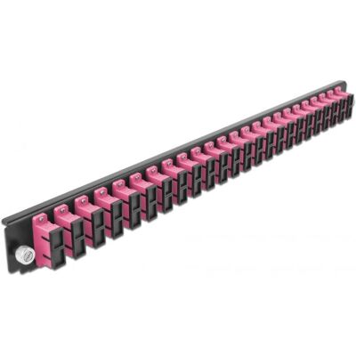 Pannello patch viola 1U Delock per fibra ottica - Montaggio frontale Pannello patch viola 1U Delock per fibra ottica - Montaggio frontale