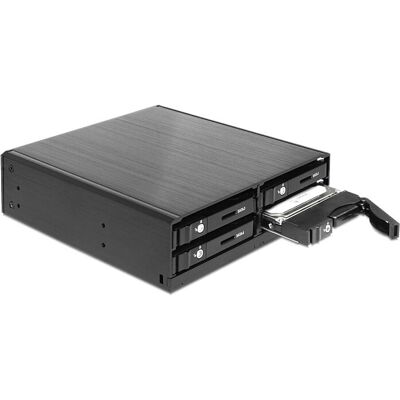DeLOCK 47220 Pannello di alloggiamento - Nero - Supporta 4 x 2.5" SATA HDD/SSD - Hot Swap DeLOCK 47220 Pannello di alloggiamento - Nero - Supporta 4 x 2.5" SATA HDD/SSD - Hot Swap