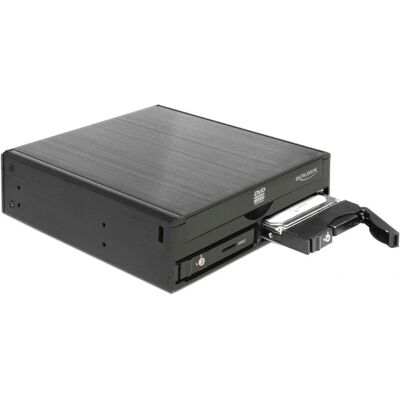 Custodia DeLOCK Nera 5.25" SATA III - Hot Swap, Alluminio Custodia DeLOCK Nera 5.25" SATA III - Hot Swap, Alluminio