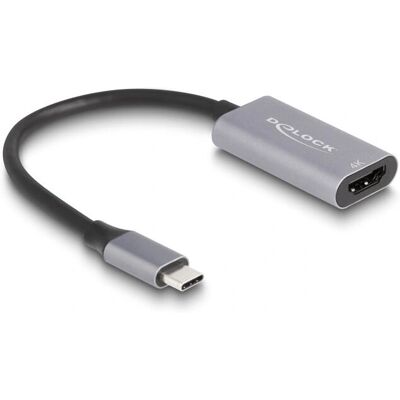 Adaptador de cable HDMI DeLOCK 60020 - soporta 4K - Negro, Gris Adaptador de cable HDMI DeLOCK 60020 - soporta 4K - Negro, Gris
