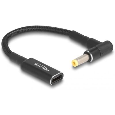 DeLock Adapterkabel für Notebook - USB Type-C zu HP 4,8x1,7mm - Schwarz DeLock Adapterkabel für Notebook - USB Type-C zu HP 4,8x1,7mm - Schwarz