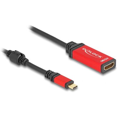 Delock USB-C zu HDMI Adapter - 8K 60Hz - Schwarz/Rot Delock USB-C zu HDMI Adapter - 8K 60Hz - Schwarz/Rot