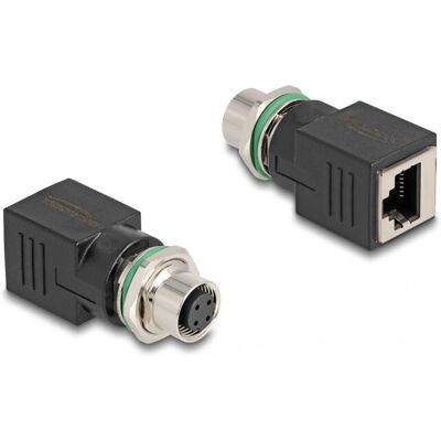 Adaptador DeLOCK M12 D-codificado 4 pines hembra a RJ45 hembra - Adaptador de red Adaptador DeLOCK M12 D-codificado 4 pines hembra a RJ45 hembra - Adaptador de red