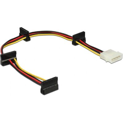 Delock 0,4 m Molex zu SATA Stromadapter - Stromversorgung für 4 Geräte Delock 0,4 m Molex zu SATA Stromadapter - Stromversorgung für 4 Geräte