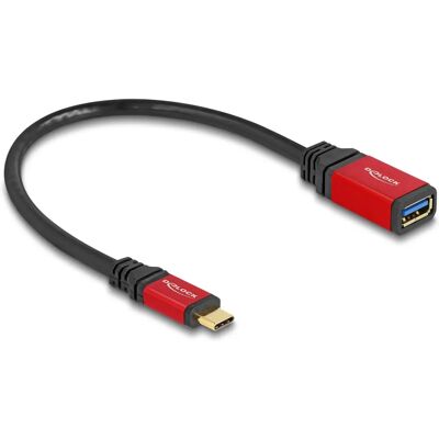 DeLOCK USB 3.2 Gen 2 Adapterkabel - 15cm, Sort/Rød DeLOCK USB 3.2 Gen 2 Adapterkabel - 15cm, Sort/Rød