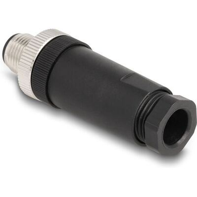 DeLOCK 60566 Cargador de género de cable - M12 codificado A, 3 pines, negro DeLOCK 60566 Cargador de género de cable - M12 codificado A, 3 pines, negro