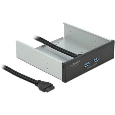 DeLOCK 61005 Parte para Caja de Computadora - Compatible con bahías de 5.25'' y 2 USB 3.2 Gen 1 - Negro DeLOCK 61005 Parte para Caja de Computadora - Compatible con bahías de 5.25'' y 2 USB 3.2 Gen 1 - Negro