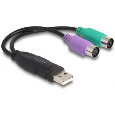 DeLOCK 61051 USB till PS/2-adapter - Svart DeLOCK 61051 USB till PS/2-adapter - Svart