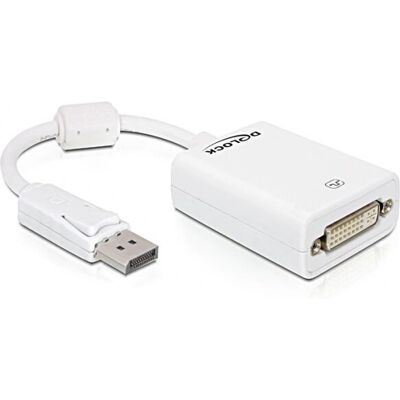 Adaptateur DisplayPort à DVI blanc DeLOCK 61765 - Câble vidéo - Publicité Adaptateur DisplayPort à DVI blanc DeLOCK 61765 - Câble vidéo - Publicité
