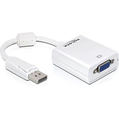 DeLOCK Modello 61766 - Adattatore DisplayPort a VGA - Bianco DeLOCK Modello 61766 - Adattatore DisplayPort a VGA - Bianco