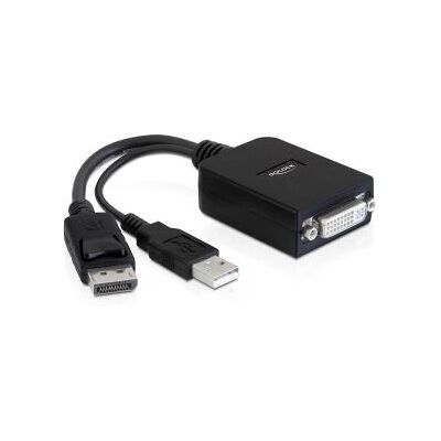 Adaptor activ DisplayPort la DVI-I de la Delock - 0.23m Adaptor activ DisplayPort la DVI-I de la Delock - 0.23m