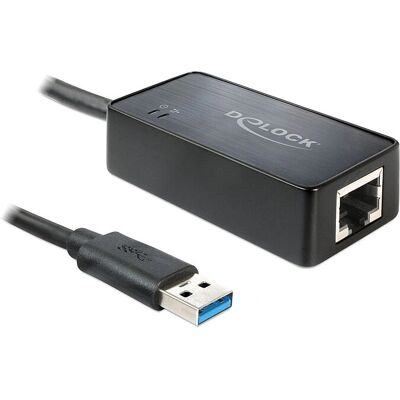 DeLOCK 62121 Adattatore USB 3.0 a Gigabit LAN - Nero - Scheda di interfaccia DeLOCK 62121 Adattatore USB 3.0 a Gigabit LAN - Nero - Scheda di interfaccia