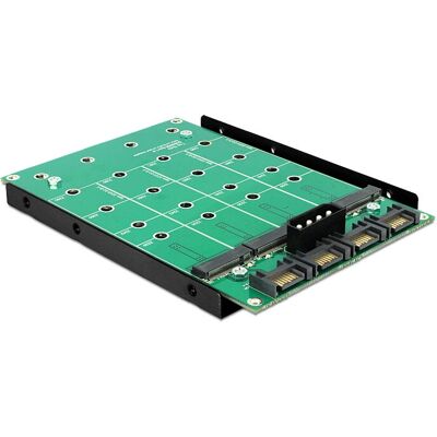 DeLOCK 62554 Schnittstellenkarte - 4x M.2 NGFF SSDs - Schwarz & Grün DeLOCK 62554 Schnittstellenkarte - 4x M.2 NGFF SSDs - Schwarz & Grün