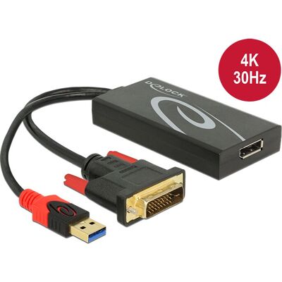 DeLOCK DVI-zu-DisplayPort Adapter - Schwarz DeLOCK DVI-zu-DisplayPort Adapter - Schwarz