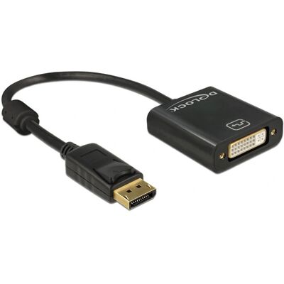 DeLOCK 62601 DisplayPort to DVI - 20cm, Musta DeLOCK 62601 DisplayPort to DVI - 20cm, Musta