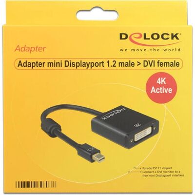 DeLOCK 62603 Adattatore Mini DisplayPort a DVI 4K DeLOCK 62603 Adattatore Mini DisplayPort a DVI 4K