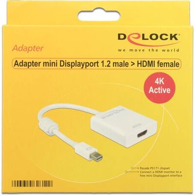 DeLOCK Mini DisplayPort HDMI Adapter 4K Weiß DeLOCK Mini DisplayPort HDMI Adapter 4K Weiß