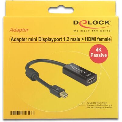 DeLOCK Mini-Displayport zu HDMI Adapter - 20cm Schwarz - 4K-Unterstützung DeLOCK Mini-Displayport zu HDMI Adapter - 20cm Schwarz - 4K-Unterstützung