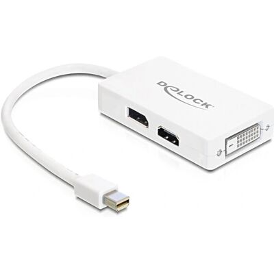 DeLOCK Mini-DisplayPort auf VGA HDMI DVI Adapter - Weiß DeLOCK Mini-DisplayPort auf VGA HDMI DVI Adapter - Weiß